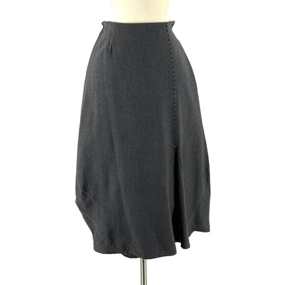 Crea Concept Dresses & Skirts - Crea Concept Paris Tulip Hem Layered Grey Wool Designer Midi Skirt 40/M/US 8